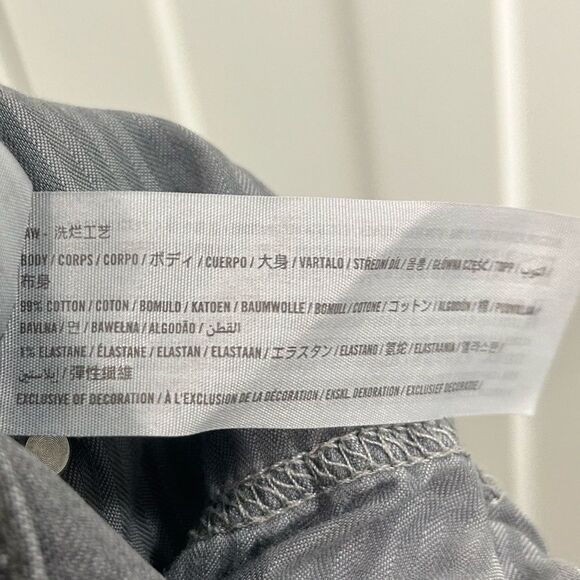 Abercrombie & Fitch sz 14/32 short The 90s Straight Ultra High Rise Gray Jeans - Picture 5 of 10